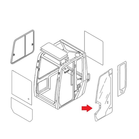 Aftermarket TB153FR TB180FR Cab Door Glass 0398630302 Fits Takeuchi Excavator CAH40-0053